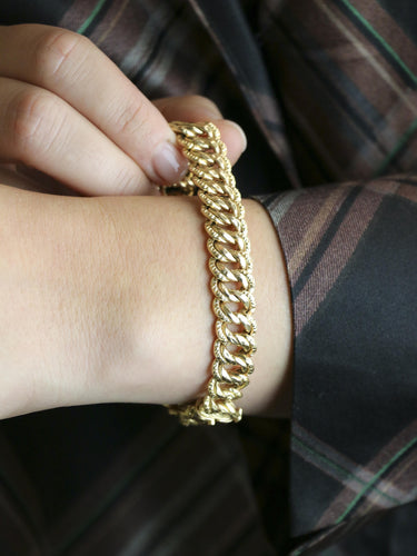 Bracelet Bracelet maille américaine or jaune 1,2 cm 58 Facettes 1190.2