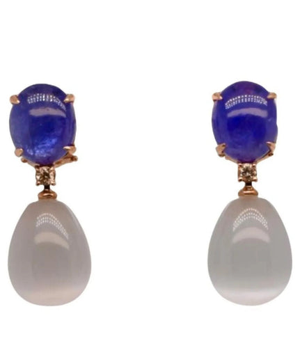 Boucles d'oreilles Boucles d'oreilles en or, tanzanites et diamants 58 Facettes