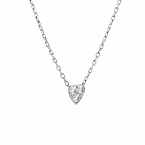 Collier Collier ras du cou Cartier en or blanc 18 carats avec diamants en forme de cœur, 40 cm (16 pouces), signé. Bijou d'occasion. 58 Facettes G14202