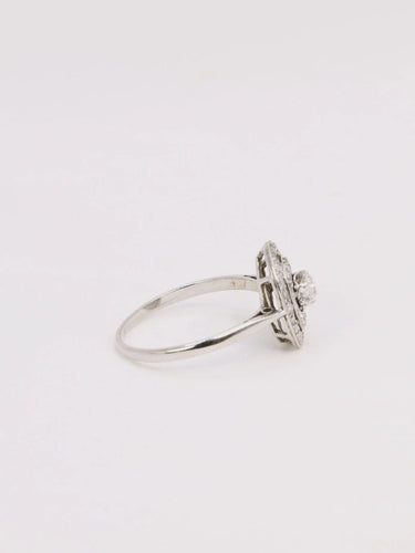 Bague 52 Bague vintage ovale or diamants 0,2 ct 58 Facettes J166
