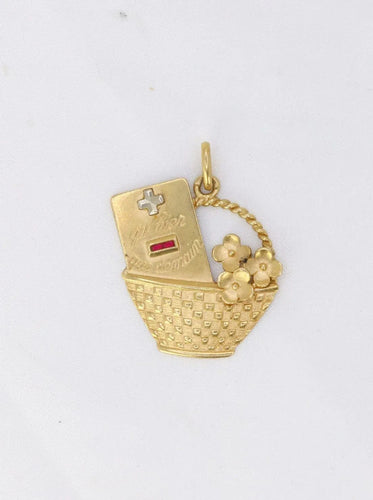 Pendentif Médaille amour Corbeille Augis, plus qu'hier moins que demain 58 Facettes J232
