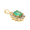 Pendentif Pompadour Or jaune Emeraude