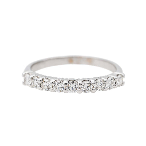 Bague 51 Bague Demi alliance Or blanc Diamant 58 Facettes 3227154CN