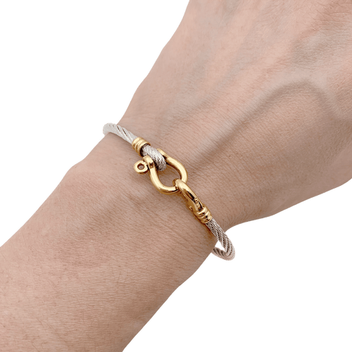Bracelet Bracelet vintage Fred "Force 10" or et acier. 58 Facettes 34405