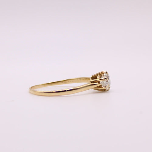 Bague 63 Solitaire or jaune 6 griffes diamant 58 Facettes