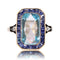 Bague 52 Bague ancienne zircon bleu taillé en rose et saphirs calibrés 58 Facettes 24-190