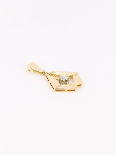Pendentif Pendentif Art Deco losange or diamant 0,3 ct 58 Facettes J282