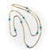 Collier Collier vintage en or 14 carats avec perles turquoises de 91 cm 58 Facettes