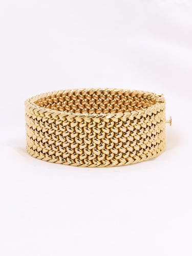 Bracelet souple maille milanaise or jaune 2,3 cm
