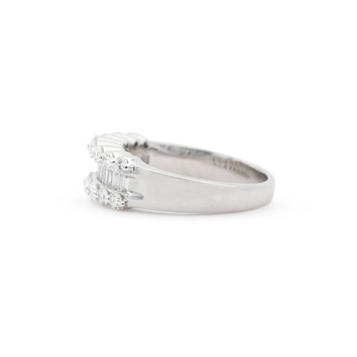 Bague Bague rivière en or blanc et diamants 58 Facettes