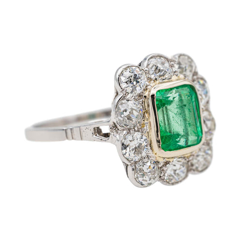 Bague 55 Bague Pompadour Platine Emeraude, Diamant 58 Facettes 3497501CN