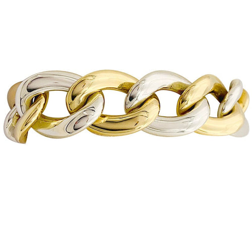Bracelet Bracelet Chaumet, gros maillons en deux tons d'or. 58 Facettes 33834