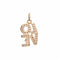Pendentif Pendentif LOVE en diamant, bijou vintage en or jaune 14 carats des années 70 58 Facettes G11933