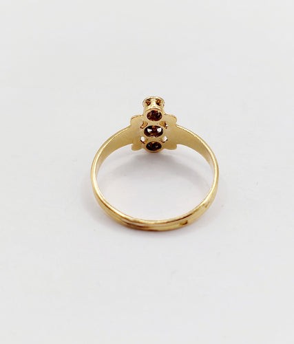Bague 49 Bague marquise antique en or 18k et diamants taille rose (circa 1900) 58 Facettes A06394
