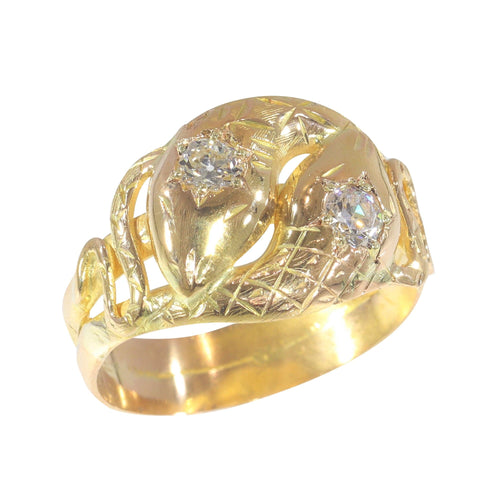 Bague 60 Romancing History : L'enchantement d'un anneau à double serpent 58 Facettes 23135-0300
