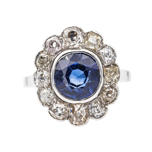 Bague 56 Bague Marguerite Or blanc Saphir 58 Facettes 3312180CN