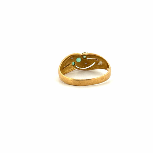 Bague 56 Bague Trilogie Or Jaune Émeraudes & Diamants 58 Facettes 60-GS35808-1
