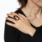 Bague 54 Grande bague cocktail à facettes 14 carats, or jaune rose bicolore 58 Facettes G13896