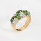 Bague Bague zigzag diamant émeraude des années 80, taille 5, bijou vintage en or jaune 18 carats 58 Facettes G13950