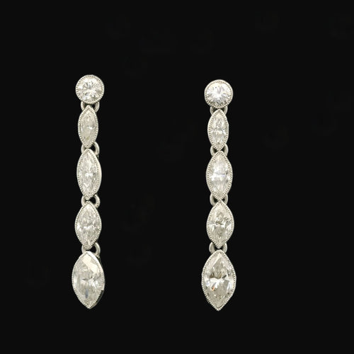 Boucles d'oreilles Long diamond pendant earrings 58 Facettes