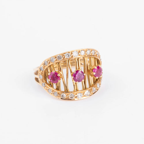 Bague Bague or jaune et rubis 58 Facettes 1
