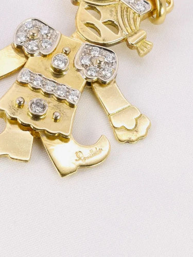 Pendentif POMELLATO - Pendentif Petite Reine articulé 2 ors diamants 58 Facettes J544