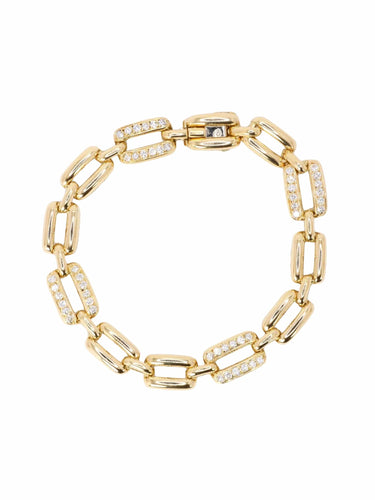 Bracelet Bracelet vintage maille rectangle or jaune diamants 58 Facettes 1085.1