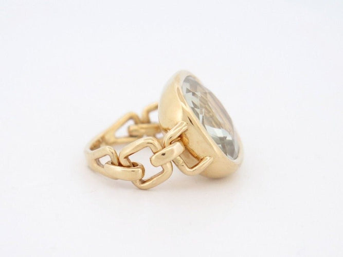 Bague 51 bague POIRAY indrani en or jaune prasiolite 58 Facettes 259580