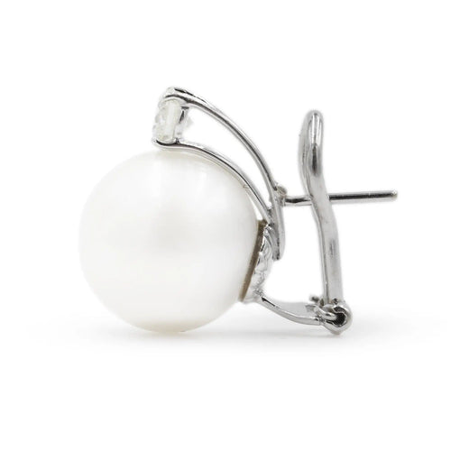 Boucles d'oreilles Boucles d'oreilles avec perles australiennes et diamants 58 Facettes
