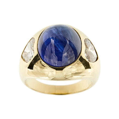 54 Bague bandeau avec saphir et diamants 58 Facettes 36434