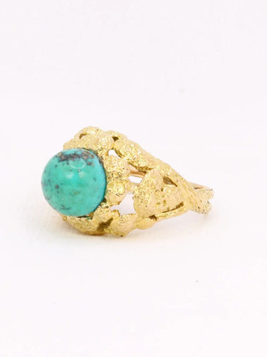 Bague vintage OMEGA GILBERT ALBERT bille de turquoise