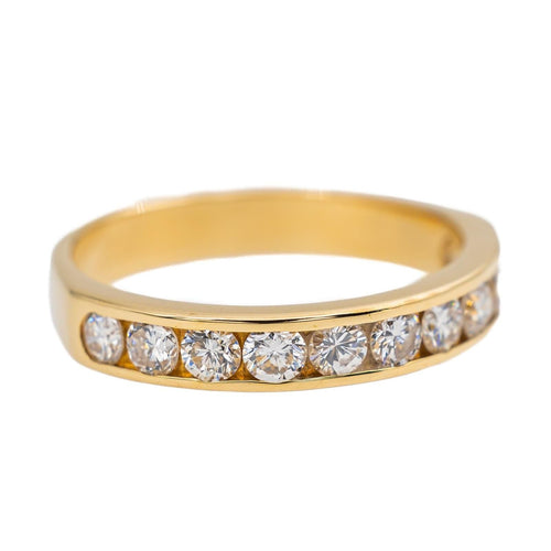 Bague 53 Bague Demi alliance Or jaune Diamant 58 Facettes 2830012CN