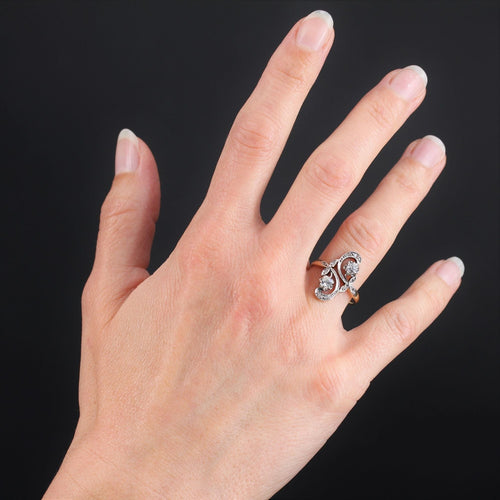 Bague 53 Bague ancienne or et diamants de la Belle époque 58 Facettes 22-394