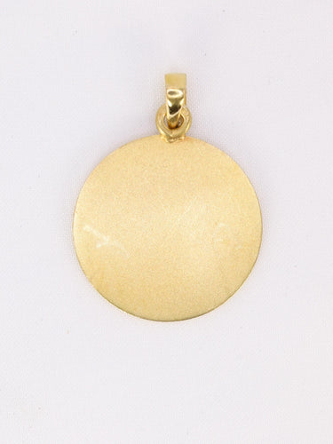 Pendentif Médaille amour AUGIS ronde Plus qu'hier moins que demain or jaune rubis diamants 58 Facettes 1102