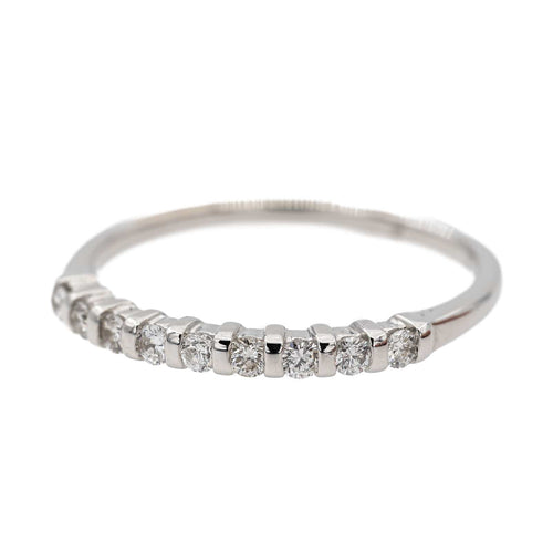 Bague 53 Bague Demi alliance Or blanc Diamant 58 Facettes 2916895CN