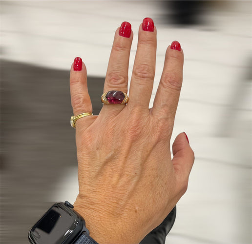 Bague Bague en or et diamants Bulgari Celtaura Tourmaline 58 Facettes