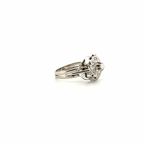Bague 55 Bague Entourage Or Blanc 18k & Diamants 58 Facettes 47-GS35180