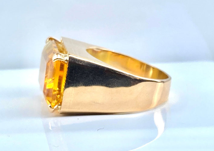 Bague 56 Bague en or jaune, topaze jaune 58 Facettes AB612