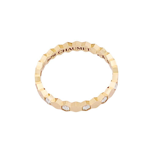 Bague 50 Bague Chaumet, "Bee de Chaumet", or rose, diamants. 58 Facettes 34613
