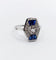 Bague 54 Bague marquise art deco or blanc 18k et platine ornée de diamants taille roses et de saphir calibrés dans une monture géométrique 58 Facettes A04970
