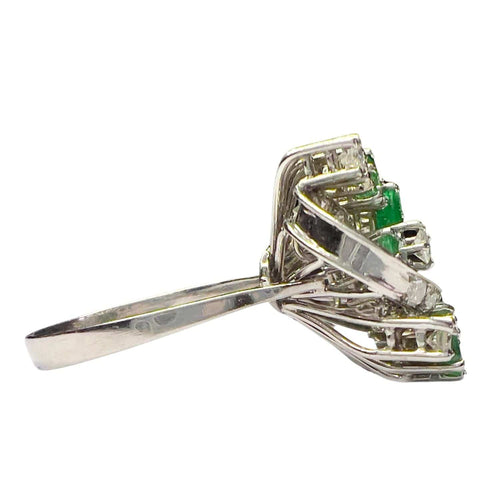 Bague 62 Bague contemporaine avec diamants et émeraudes en chute de 1,80 ct 58 Facettes Q327B