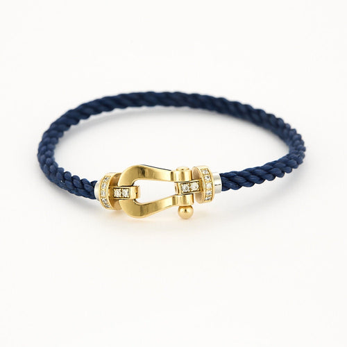 Bracelet FRED - Force 10 - Grand Modèle - Bracelet or jaune et diamants, cable marine 58 Facettes B250443