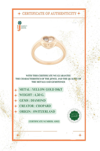 Bague 45.5 CHOPARD - Bague Happy Diamond Heart or jaune 58 Facettes