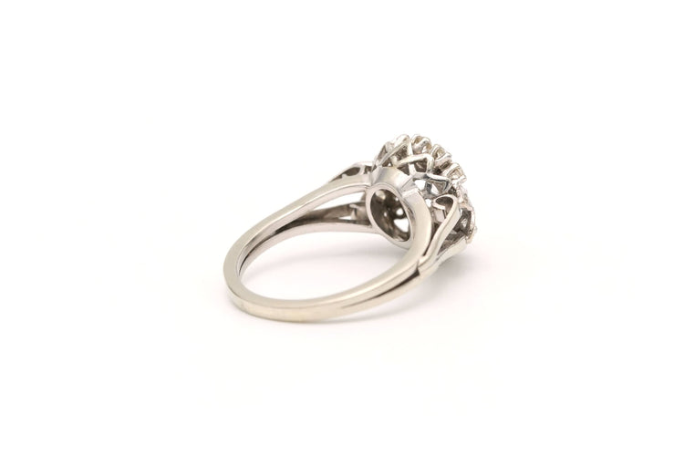 Bague 53 Bague Art Déco en or blanc sertie de diamants 58 Facettes 20158