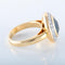 BAGUE OR JAUNE 14K HEMATITE DIAMANTS ET MOISSANITES