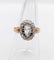 Bague marguerite victorienne or rose 18k diamant poire 0.60 carat (circa 1880)