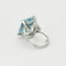 Bague 47 Bague en Or blanc 18k Aquamarine 58 Facettes CAS0171