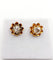 Puces d'oreilles antique or rose 18k fleurs et diamants taille roses (circa 1880 58 Facettes A06248