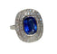 Bague 53 Bague en or blanc saphir et diamants 58 Facettes