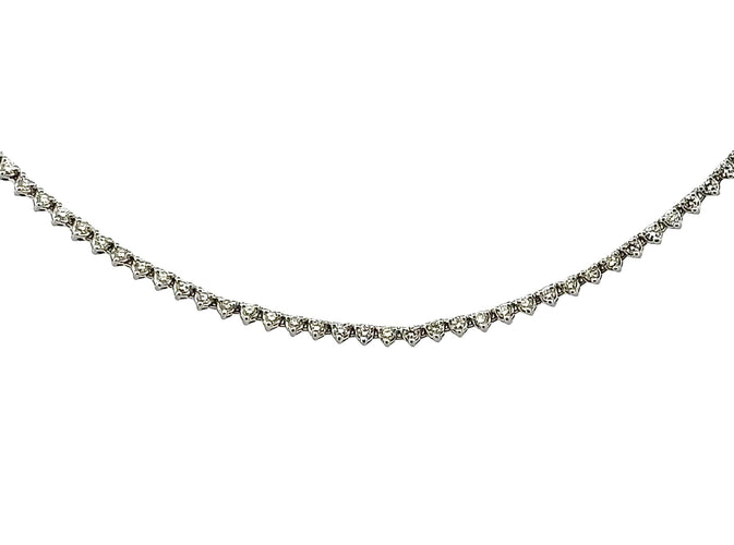 Collier Collier rivière de diamants or blanc 58 Facettes